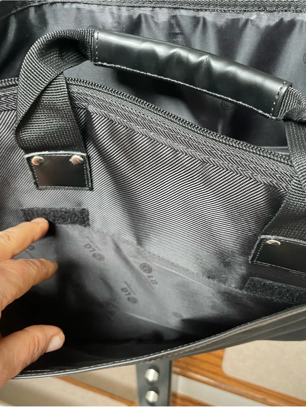 LG Black Laptop Briefcase Bag with Front Zip Pocket